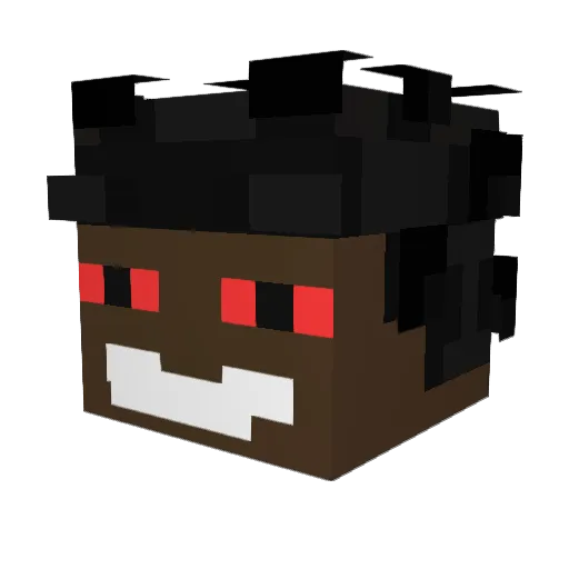 777enti Minecraft avatar head, 3D render
