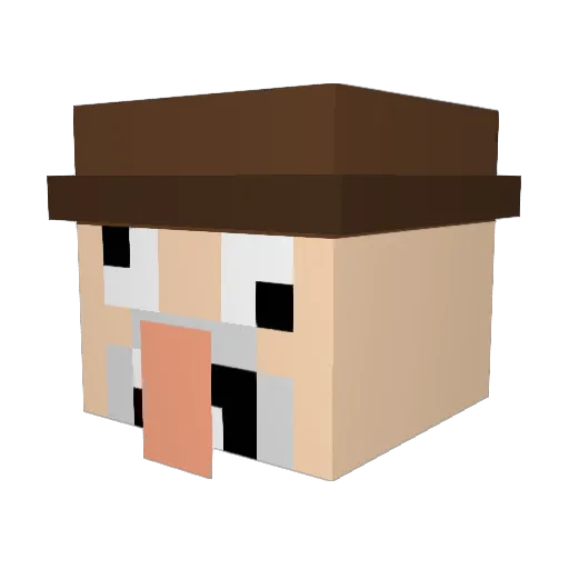 77SEV77 Minecraft avatar head, 3D render