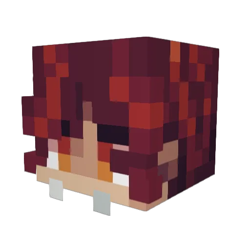 77luv Minecraft avatar head, 3D render