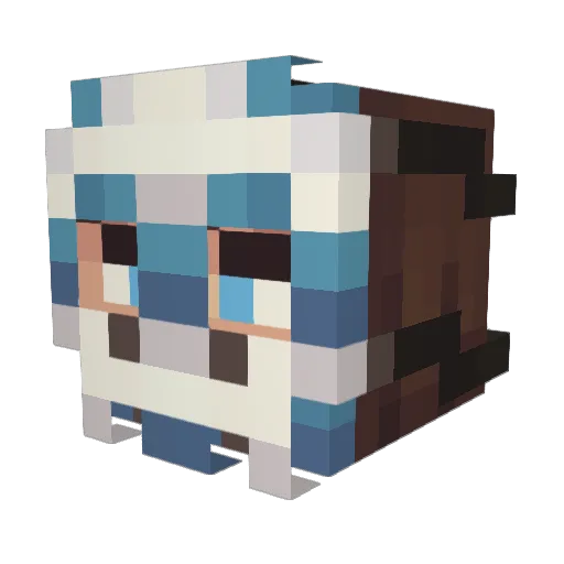 77retard Minecraft avatar head, 3D render