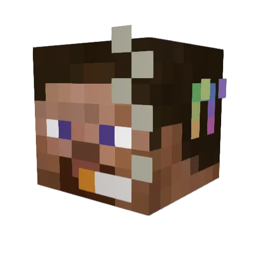 7803 Minecraft avatar head, 3D render