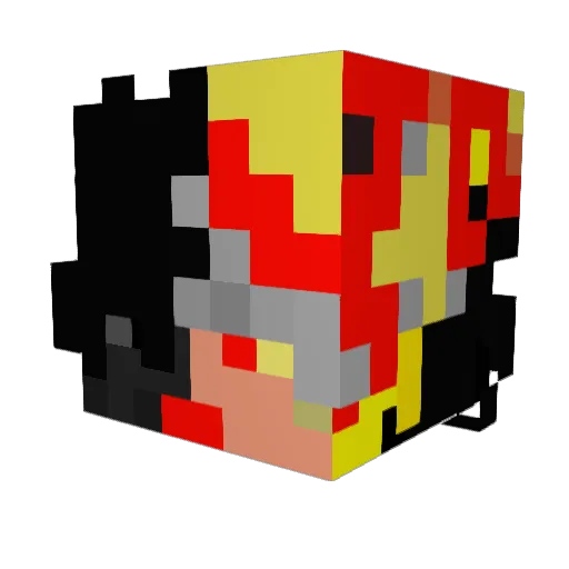 79_FeN1kS_61 Minecraft avatar head, 3D render