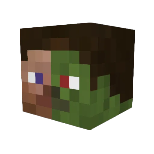 79hh_ Minecraft avatar head, 3D render