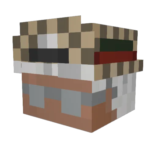 7Biggi Minecraft avatar head, 3D render