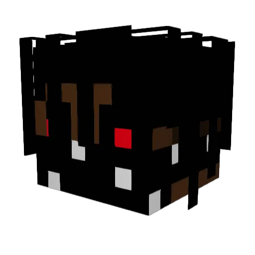7Bluzaa7 Minecraft avatar head, 3D render
