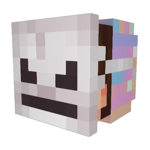 7D0N Minecraft avatar head, 3D render