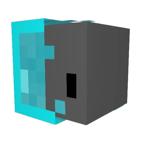 7DENIS Minecraft avatar head, 3D render