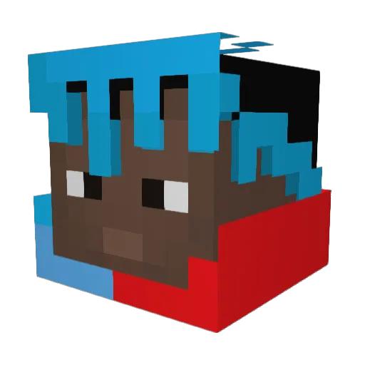 7DaBetter Minecraft avatar head, 3D render