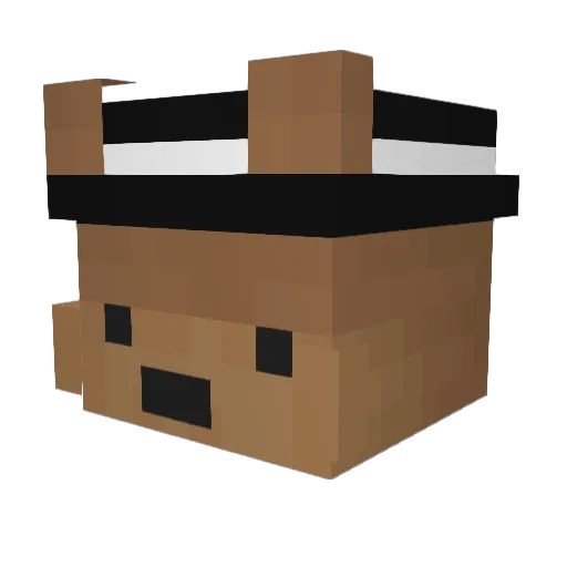 7Glo Minecraft avatar head, 3D render