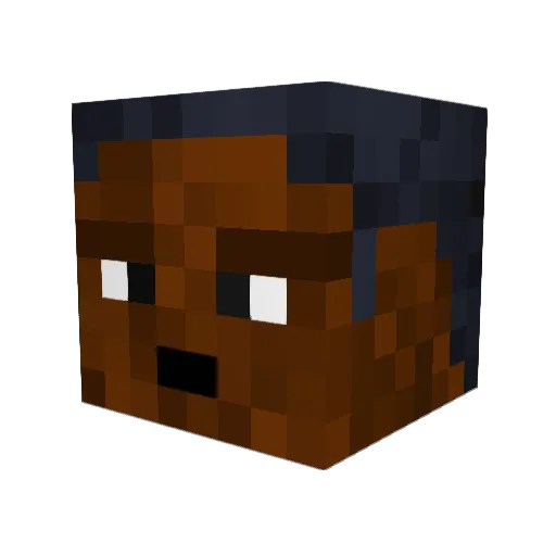 7Grandad Minecraft avatar head, 3D render
