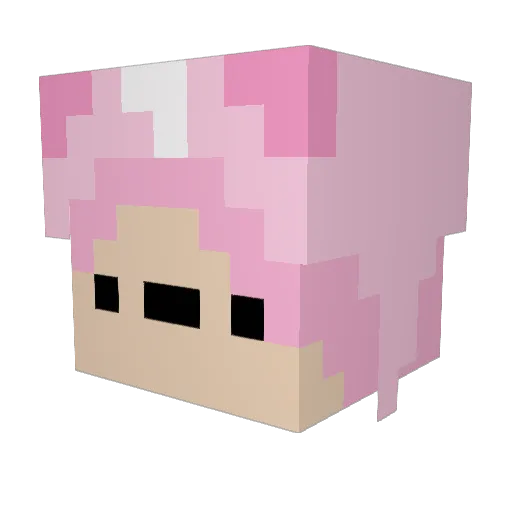 7HuHu Minecraft avatar head, 3D render