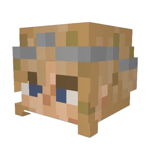 7JG7 Minecraft avatar head, 3D render