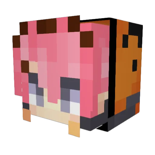 7Natsuu Minecraft avatar head, 3D render