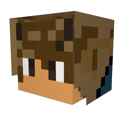 7O7 Minecraft avatar head, 3D render