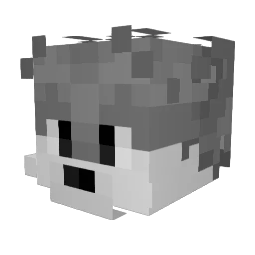 7OCO Minecraft avatar head, 3D render