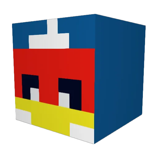 7Pey Minecraft avatar head, 3D render