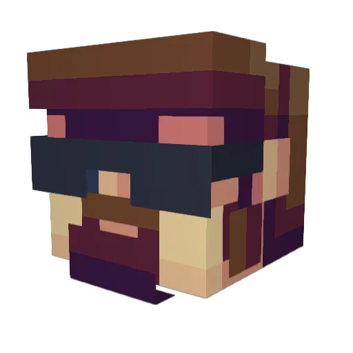 7Pixels_Tyler Minecraft avatar head, 3D render