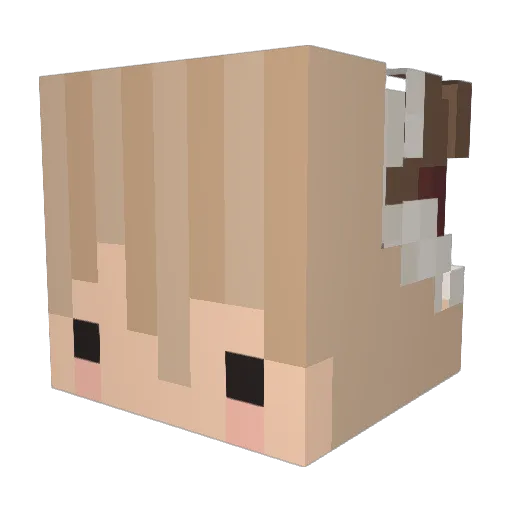 7Puffi Minecraft avatar head, 3D render
