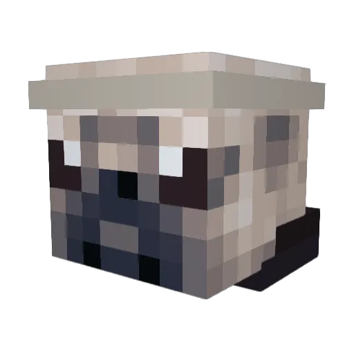7Pugs Minecraft avatar head, 3D render