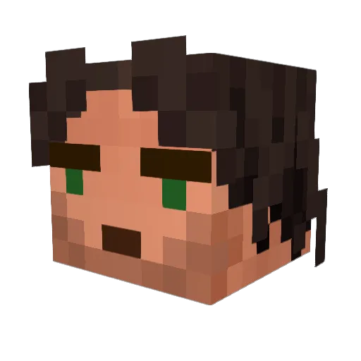 7R06 Minecraft avatar head, 3D render