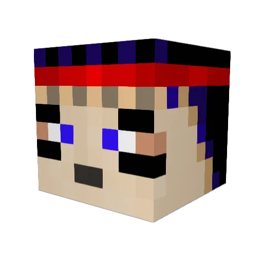 7Raven Minecraft avatar head, 3D render