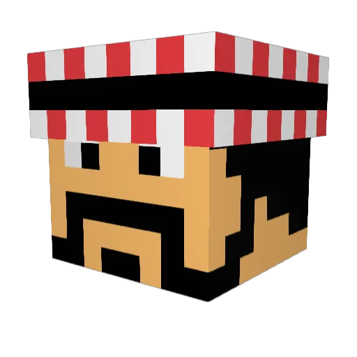 7SoON101 Minecraft avatar head, 3D render