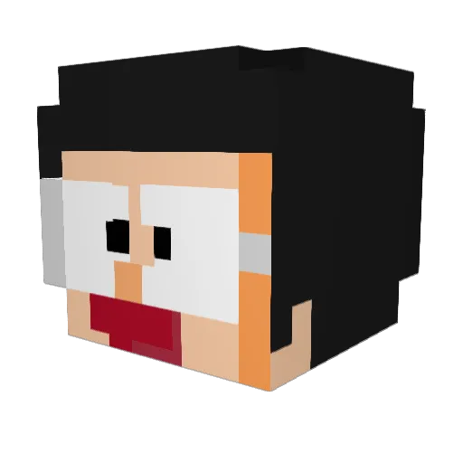 7Txz Minecraft avatar head, 3D render