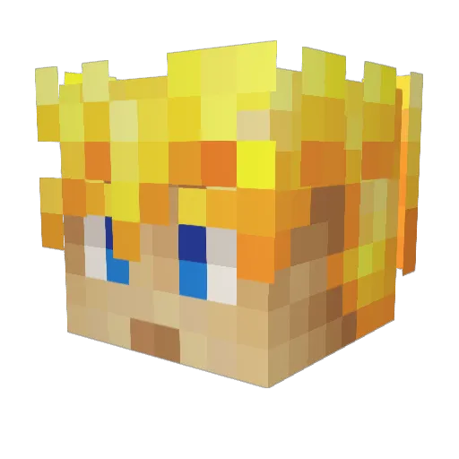 7_yashiro Minecraft avatar head, 3D render