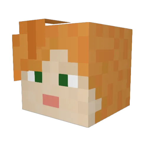 7aa_ Minecraft avatar head, 3D render