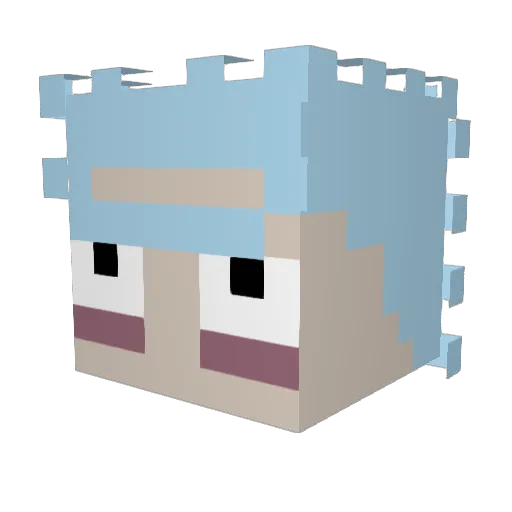 7aaad Minecraft avatar head, 3D render