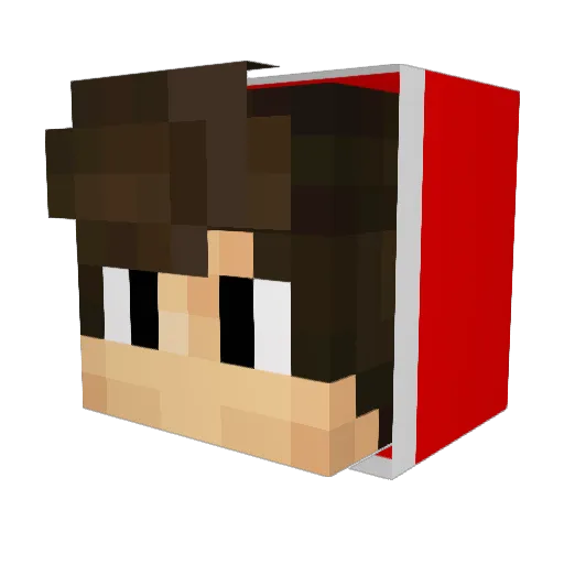 7ama Minecraft avatar head, 3D render