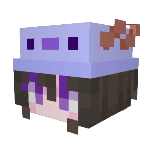 7aoi Minecraft avatar head, 3D render