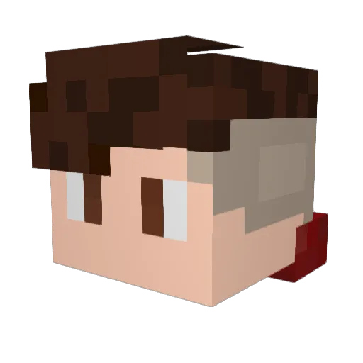 7eixeira Minecraft avatar head, 3D render