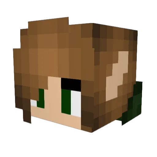 7elf Minecraft avatar head, 3D render
