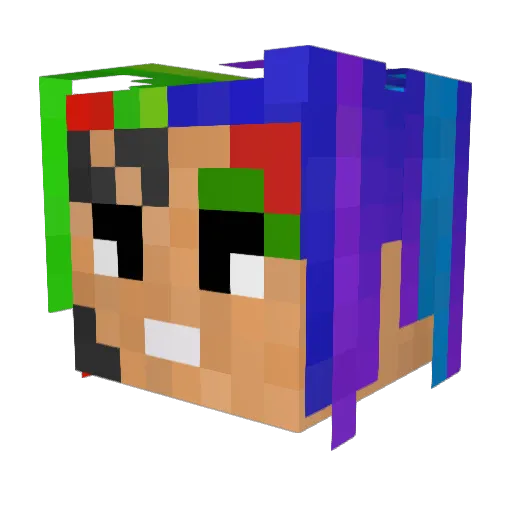 7esto Minecraft avatar head, 3D render