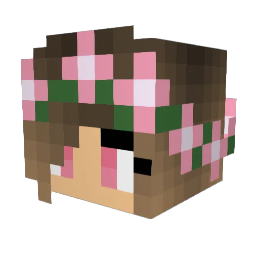 7hea Minecraft avatar head, 3D render
