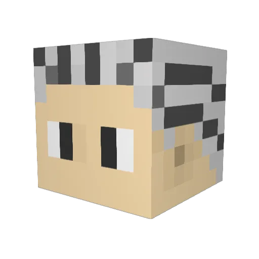 7head000 Minecraft avatar head, 3D render