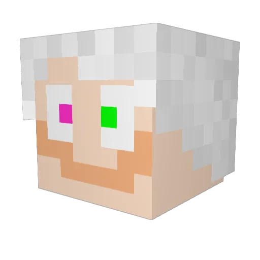 7ien Minecraft avatar head, 3D render