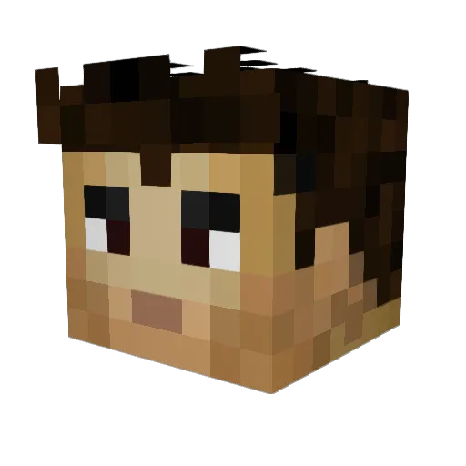 7mnj Minecraft avatar head, 3D render