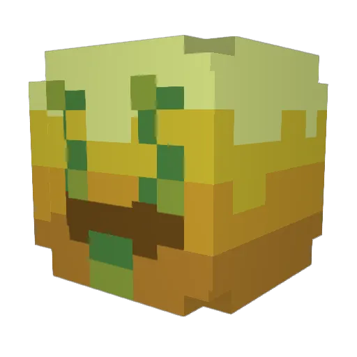 7mns Minecraft avatar head, 3D render