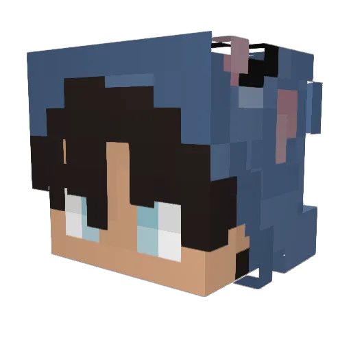 7qrz_ Minecraft avatar head, 3D render