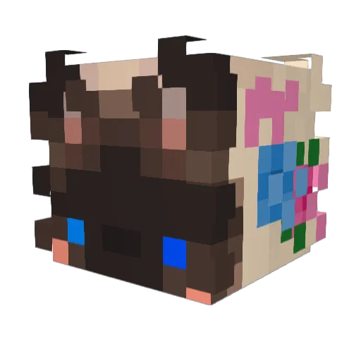 7qway Minecraft avatar head, 3D render