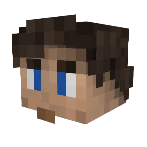 7tom77 Minecraft avatar head, 3D render