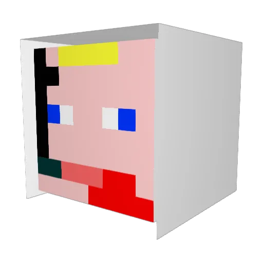 7upub Minecraft avatar head, 3D render