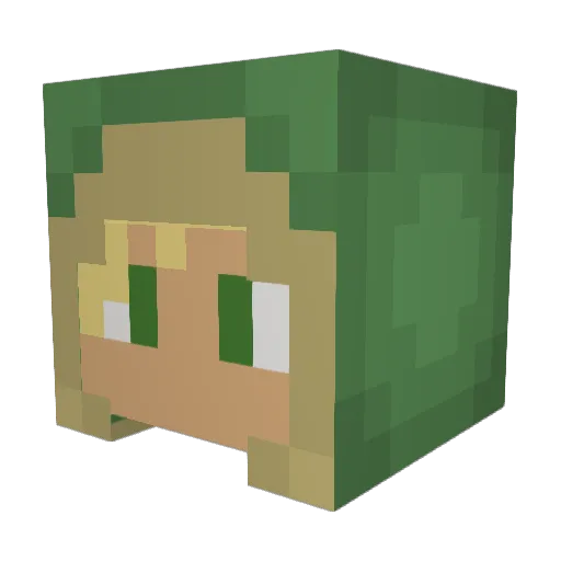 7uri Minecraft avatar head, 3D render