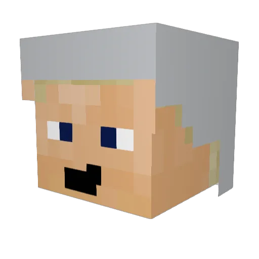 7uyf Minecraft avatar head, 3D render