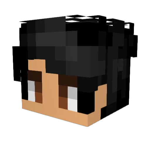 7v7v Minecraft avatar head, 3D render