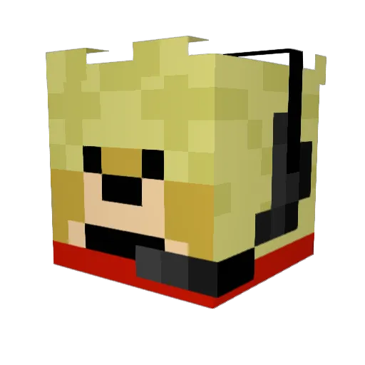 7wind Minecraft avatar head, 3D render