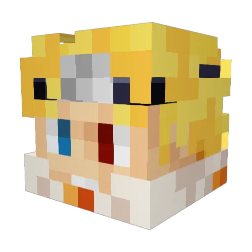 7x2 Minecraft avatar head, 3D render