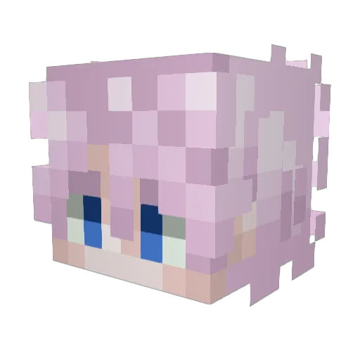 7yvn Minecraft avatar head, 3D render